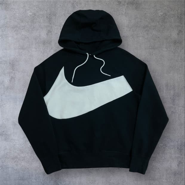 나이키 스우시 빅로고 블랙 후드티