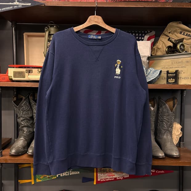 신형라벨 폴로 랄프로렌 캡틴 폴로베어 자수 스웻셔츠 V-인서트 N787