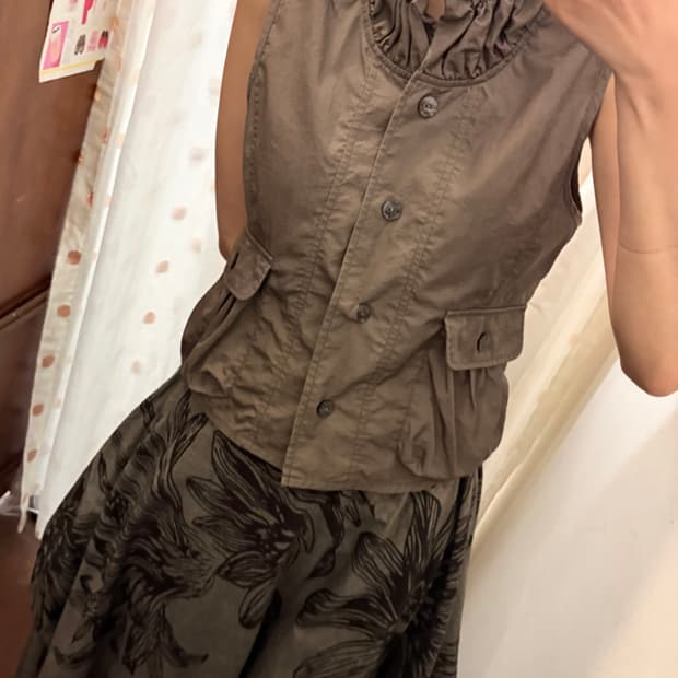 jpn vintage ruffle vest jaket