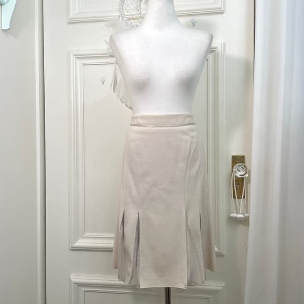 beigeivory cotton chiffon point pleats m