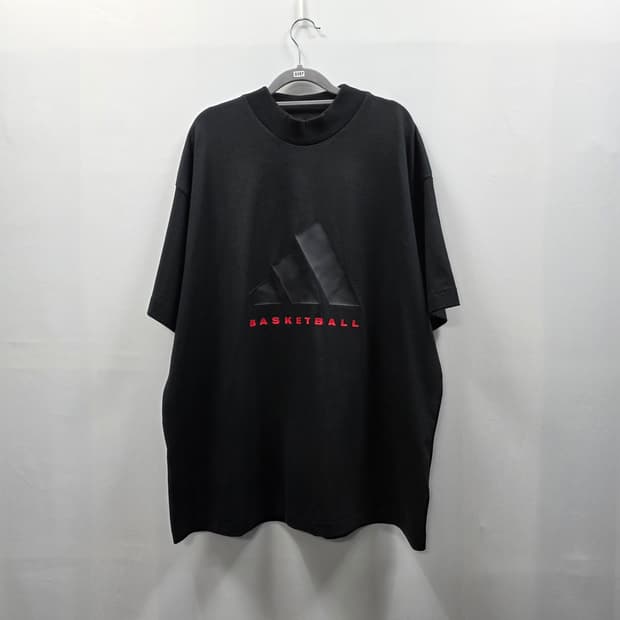 0142 [아디다스]농구 티셔츠 블랙 레드 2XL