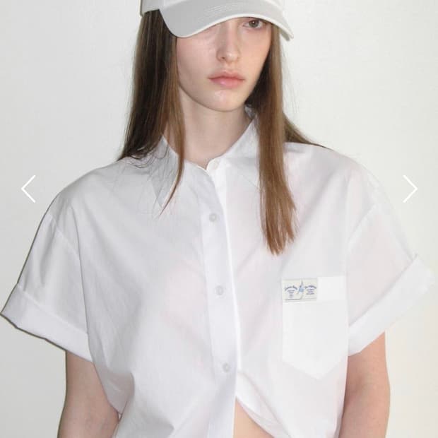 시눈 하프 슬리브 코튼 셔츠