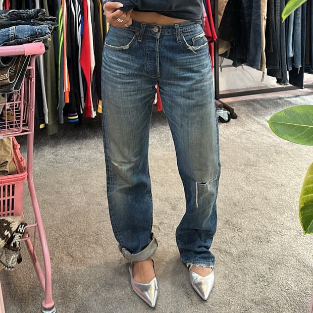 리바이스501 오리지널 페이딩 데님 팬츠(29)