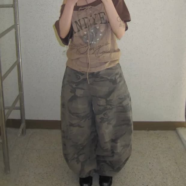 카모 와이드팬츠