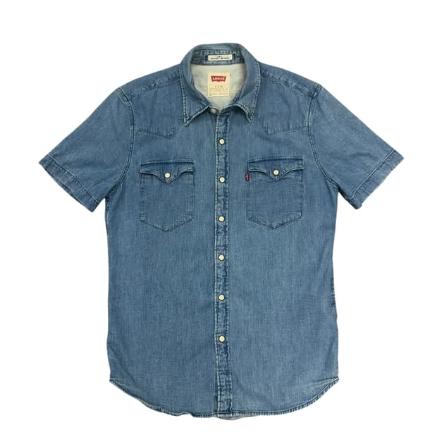 리바이스 웨스턴 데님 반팔셔츠