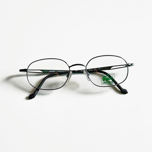 LACOSTE 딥그린 슬림 오벌 메탈 프레임 빈티지 안경