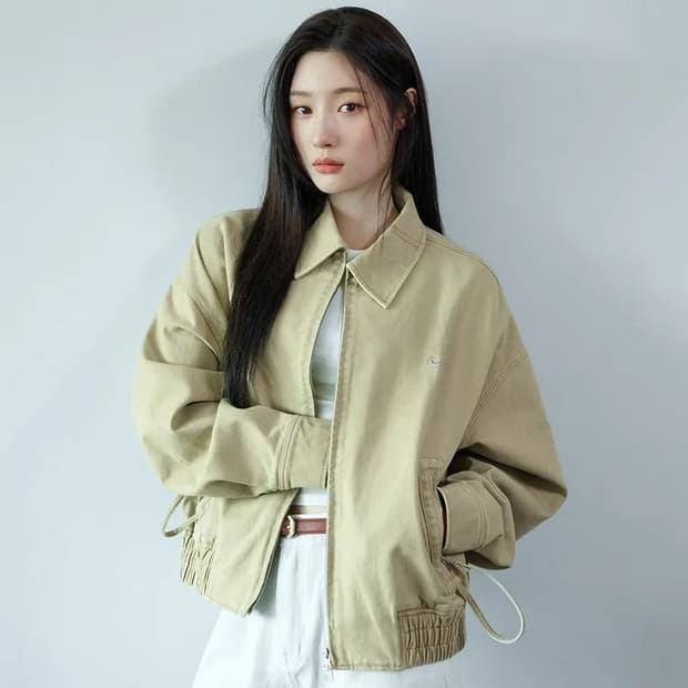 코드그라피 카라 블루종 자켓 베이지