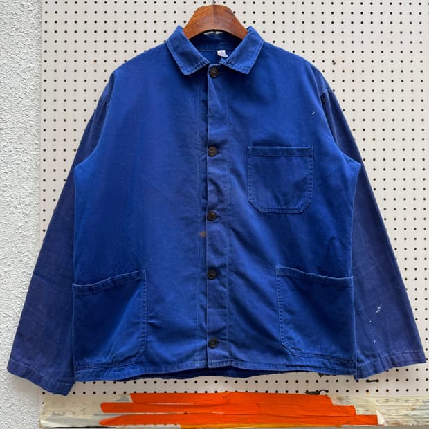 FADED INDIGO BLUE OLD VINTAGE 프렌치워크자켓