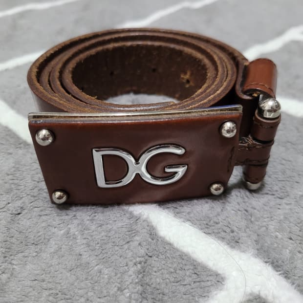 돌체앤가바나 DG 로고 브라운 벨트 85/38