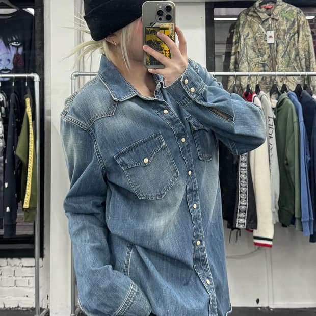 VTG 버튼 데님 셔츠