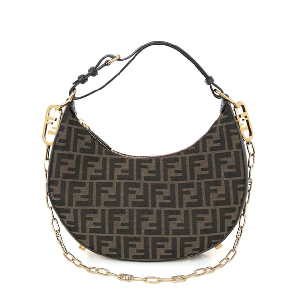 펜디 펜디그라피 스몰 호보백 패브릭 숄더 체인백 8BR798 보증서