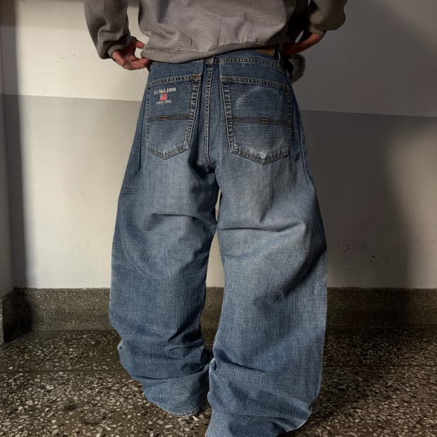90s POLO 올드스쿨 데님 와이드팬츠