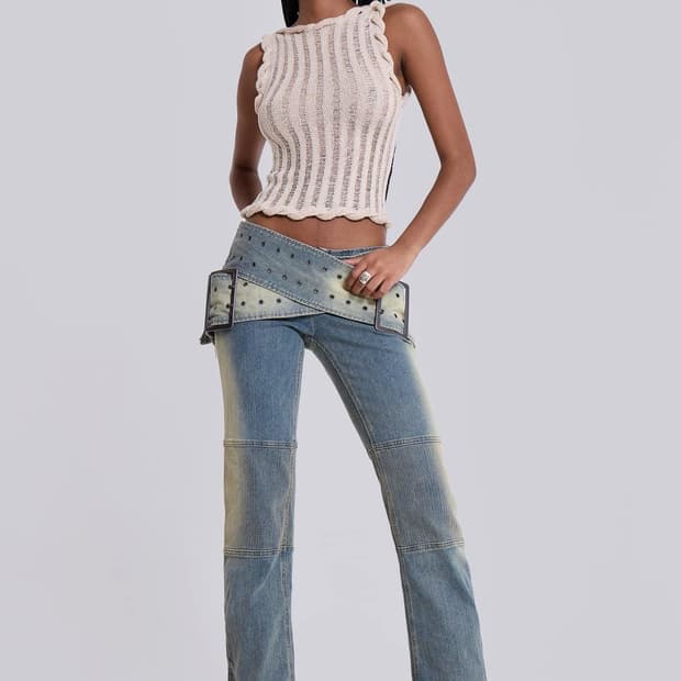 제이디드 런던 플레어 라이트데님 청바지 w30