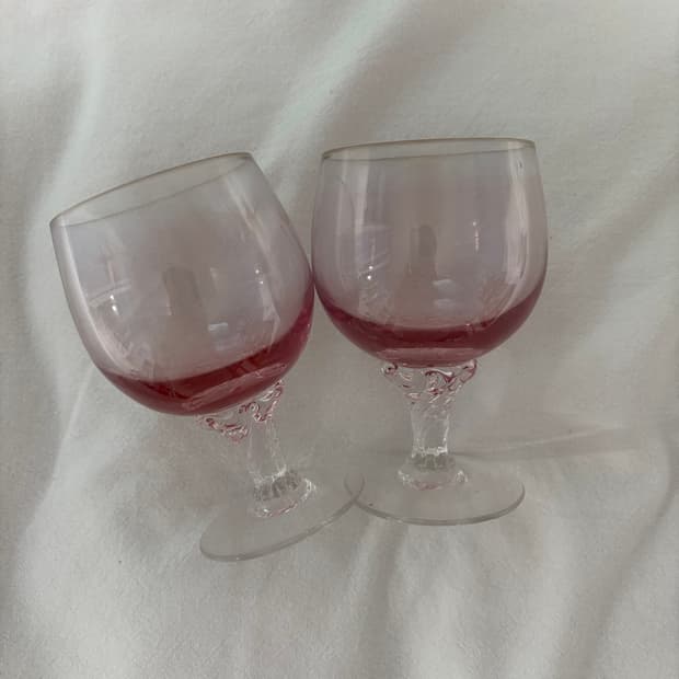 빈티지 와인글라스 2개