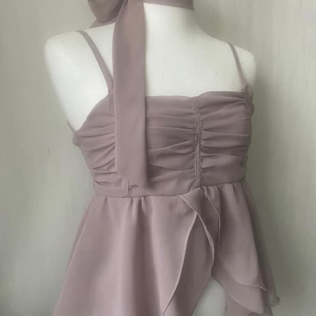 angelnumber555 엔젤넘버파이브 튤립 슬리브리스 블라우스 M