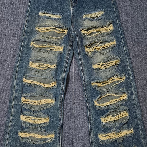 24ANS 디스트로이드 펑키 찢청 팬츠(급처)