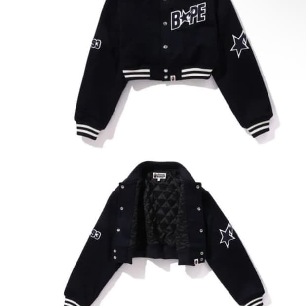 베이프 크롭 바시티 M 네이비