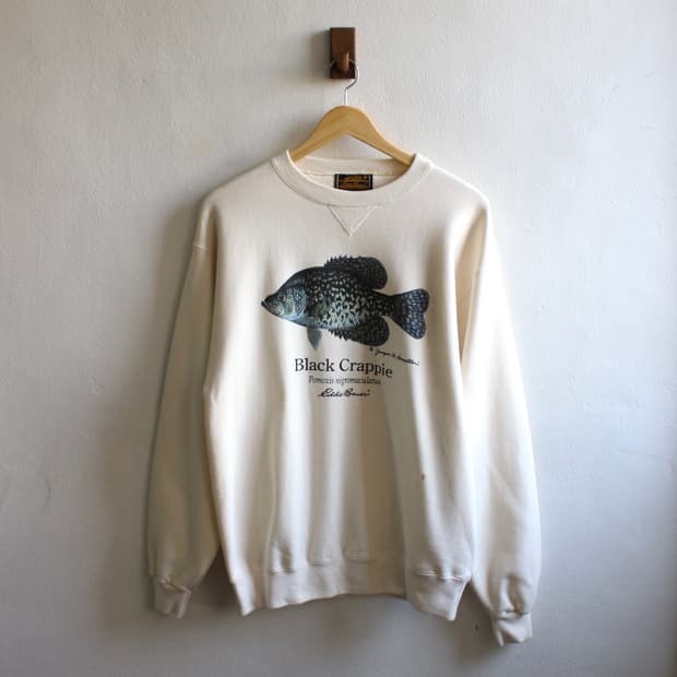 90s 에디바우어 피쉬 프린트 스웻셔츠