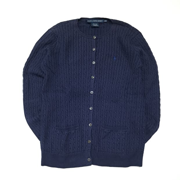 CL428 M 폴로 00s 코튼 케이블 네이비 가디건 니트 스웨터