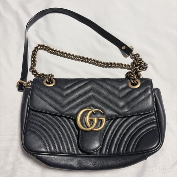 구찌 마틀라세 블랙 미니백 체인 크로스백