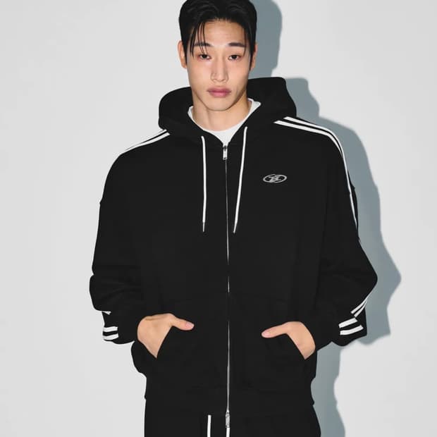 본투윈 트랙 라인 후드집업