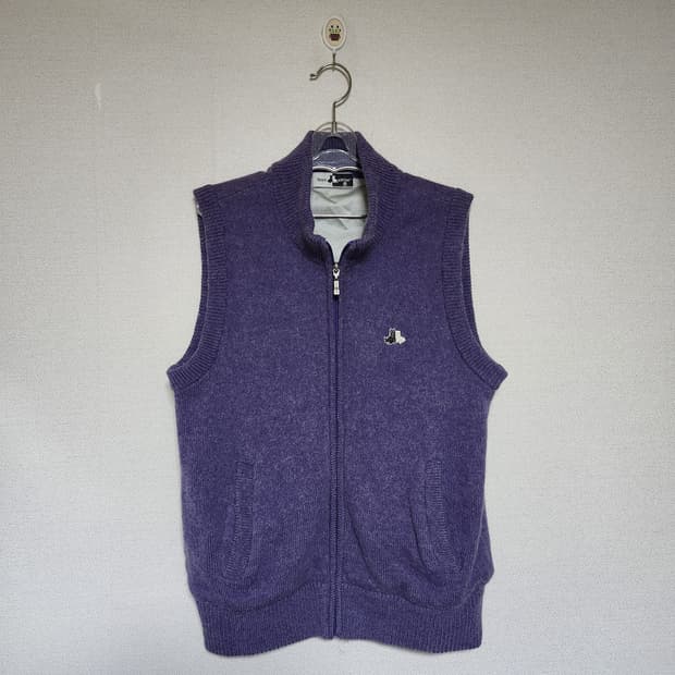 블랙앤화이트 모헤어 방풍 조끼집업 남M