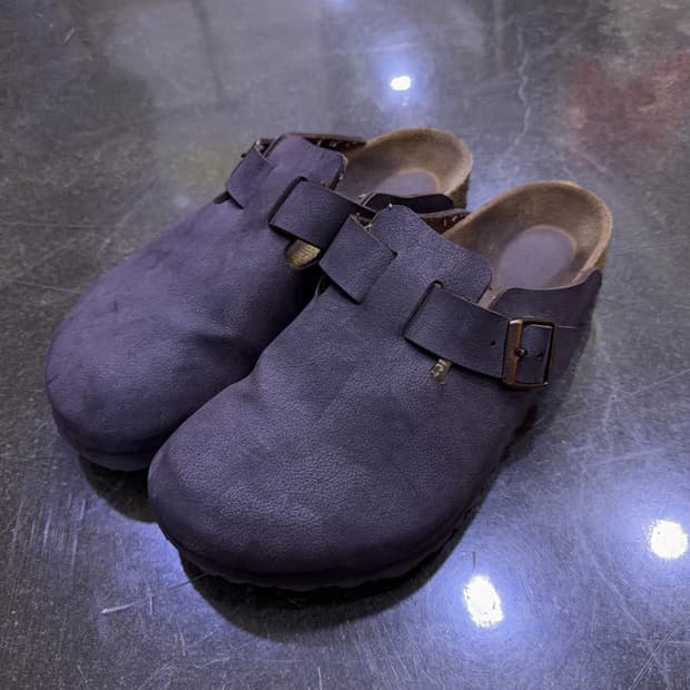 버켄스탁 보스턴 레더 샌들 슬리퍼 슈즈 퍼플 브라운 265