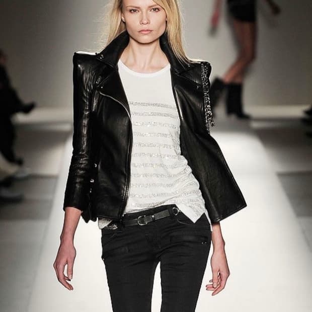 발망 AW09 데카르넹 더블 벨티드 레더 자켓