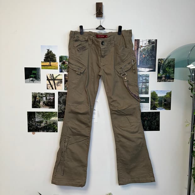 Ash brown y2k cargo 부츠컷 팬츠 