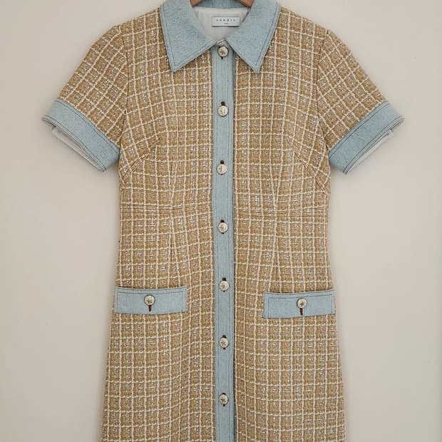 택만뗀 새거 21 ss 산드로 트위드 원피스 (34)