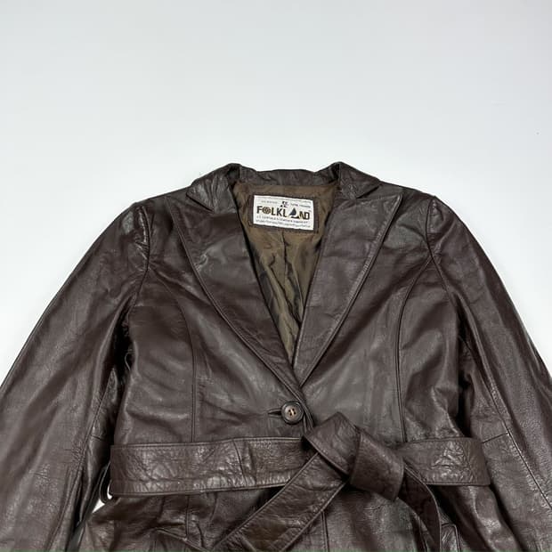 VTG 빈티지 소가죽 브라운 트렌치코트 (S 여성추천)