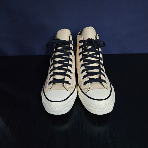 컨버스 척테일러 베이지 남성 255 집업 가죽 하이탑 