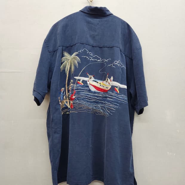 밤부케이 야자수 자수 모달혼방 반팔셔츠 S(L)