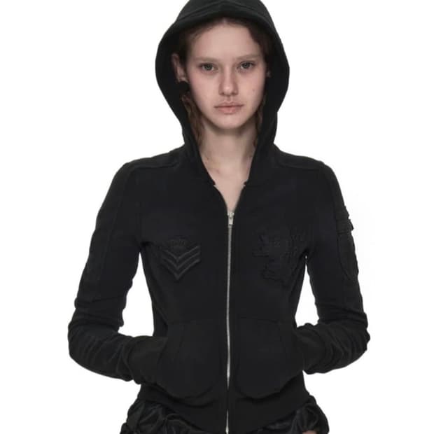 604sevice ARMY PATCHED HOODIE ZIP