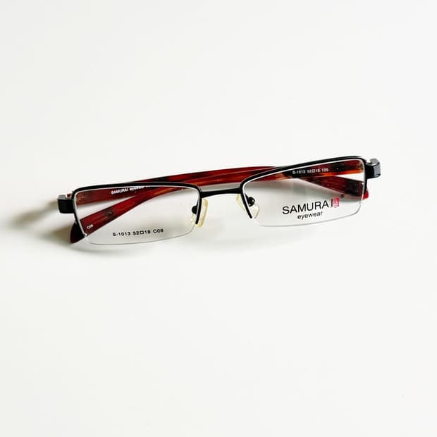 SAMURAI EYEWEAR 반무테 스퀘어 메탈 빈티지 안경