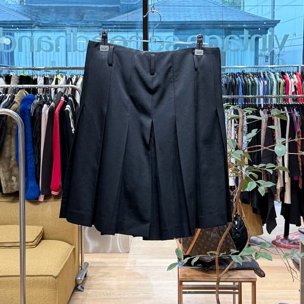 꼼데가르송 블랙 플리츠 스커트 팬츠 