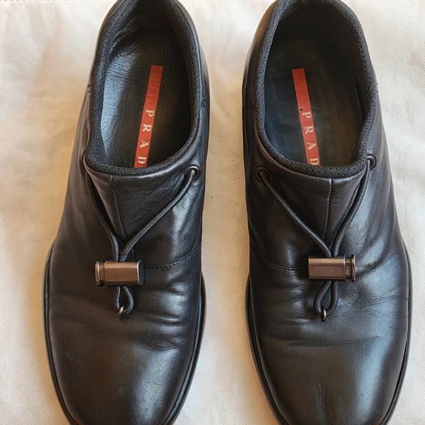 PRADA SPORT 아카이브 리네아 로사 나파 레더 스니커즈 IT 38