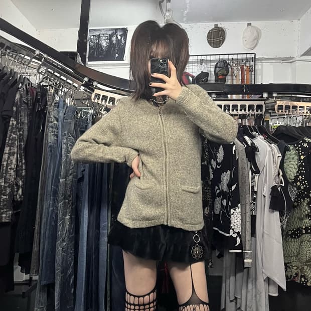 엘엘빈 니트 집업