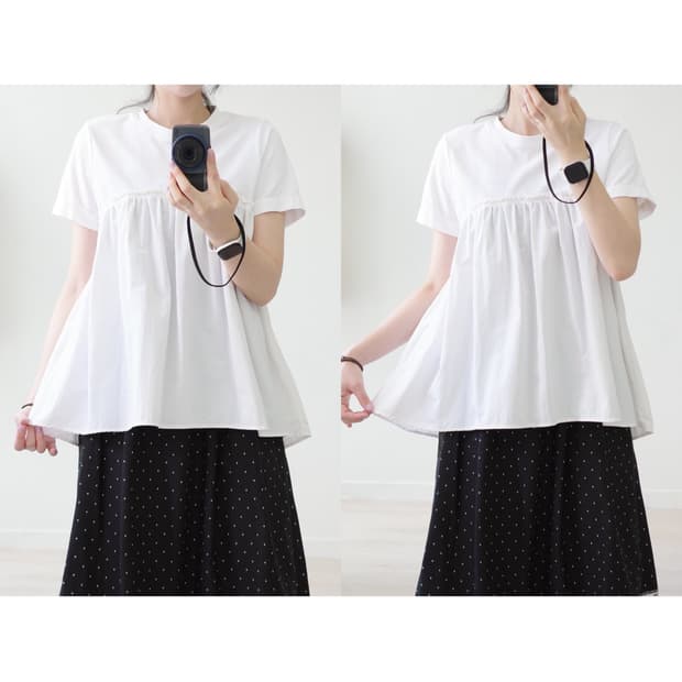 Minimal romantic flare blouse tee