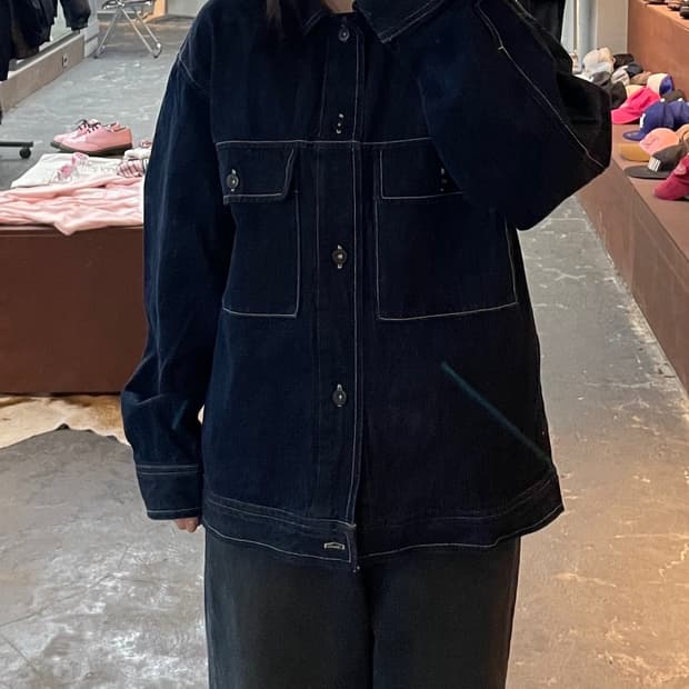 니코앤드 캐주얼 스티치 진청 데님 자켓 H1861