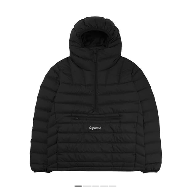 (새상품)(L)(슈프림 패딩)슈프림 마이크로 다운 하프 집업 후드 풀오버