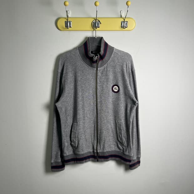 버버리 블랙라벨 그레이 트랙 집업 자켓