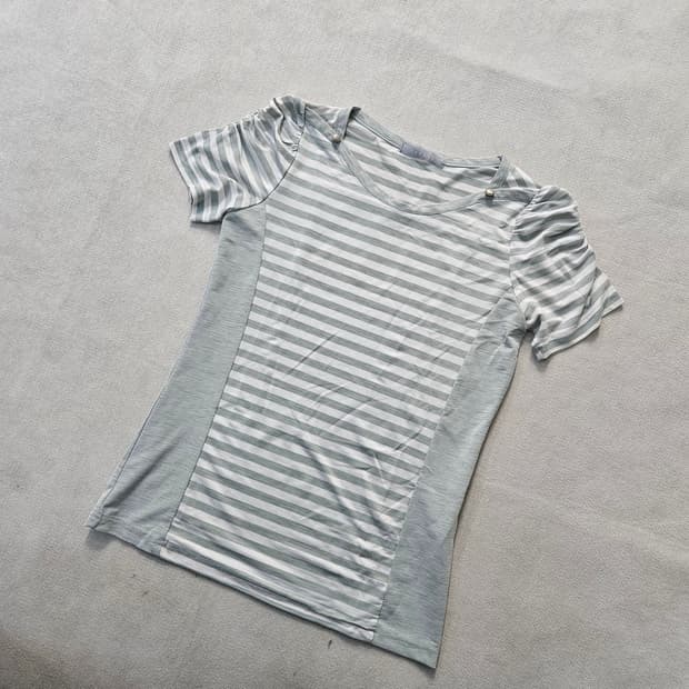 90 YESSEA 여성 스트라이프 반팔티 0407Y