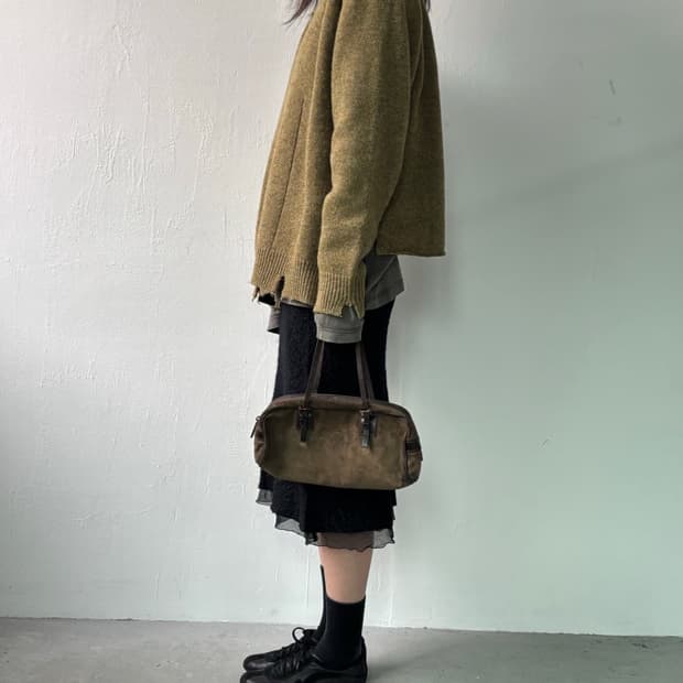 펜디 스웨이드 미니 보스턴