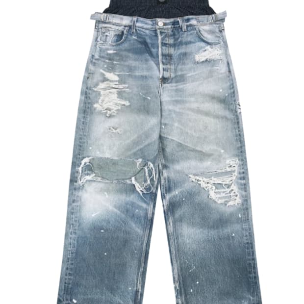 [2] 프로토콜 인덱스 트롱프 뢰유 레이어드 팬츠 블루