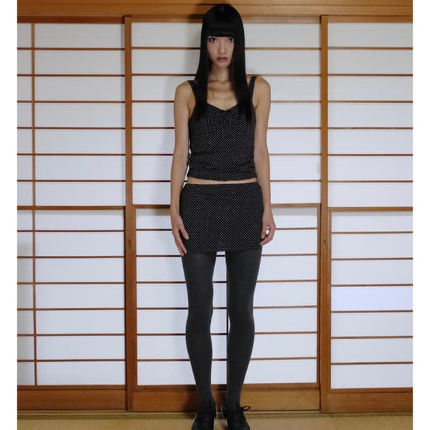 wsc아카이브 도트 셔링 탑, 도트 스커트 사이즈1