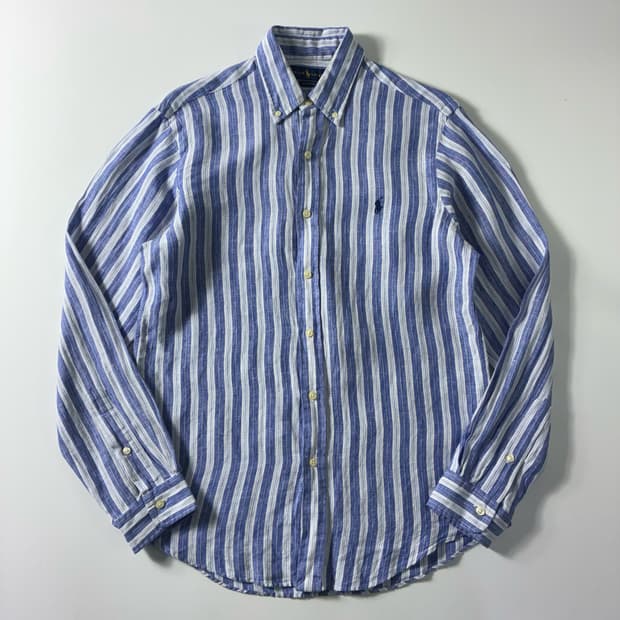 Polo  폴로 랄프로렌 자수 스트라이프 린넨 셔츠 