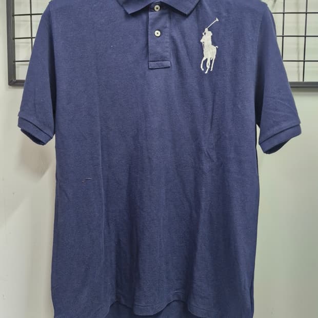 95M 폴로 랄프로렌 네이비 빅포니 카라 반팔티.