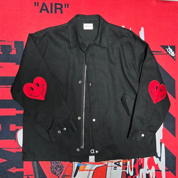 그레이버 엘보우 자수 하트 자켓