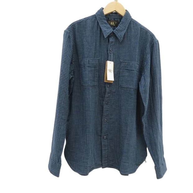 24SS RRL 더블알엘 체크 인디고 더블 페이스드 하베스트 워크셔츠